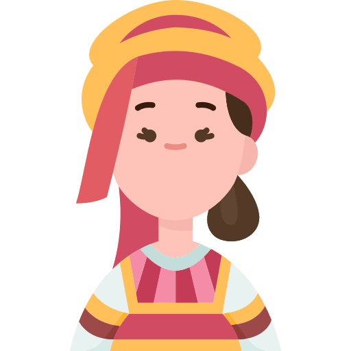Russian user traditional dress woman icon