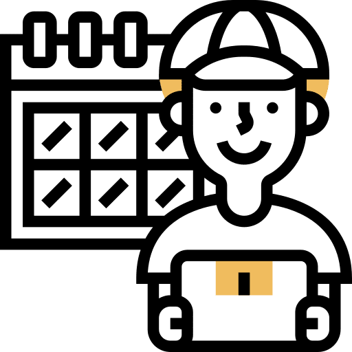 Calendar cardboard box delivery day calendar icon