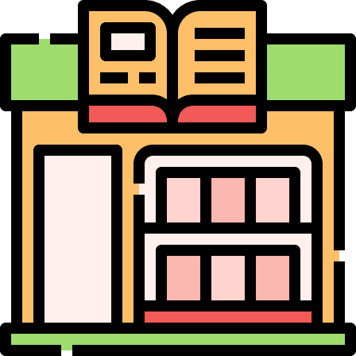 Book shop store architecture and city building icon Book shop store architecture and city building icon