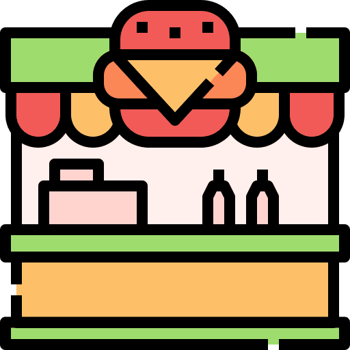Burger bar building shop store icon Burger bar building shop store icon