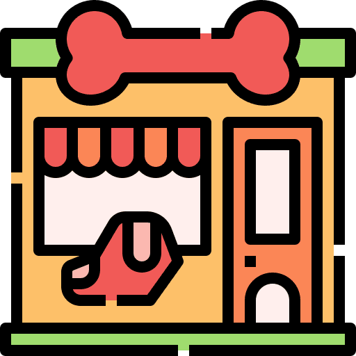 Pet shop architecture and city store building icon Pet shop architecture and city store building icon