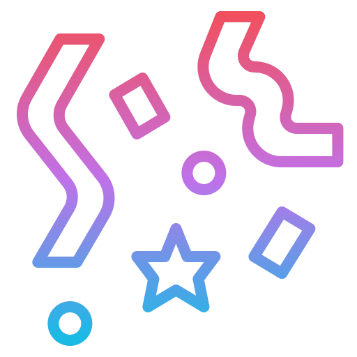 Confetti celebration birthday and party win icon