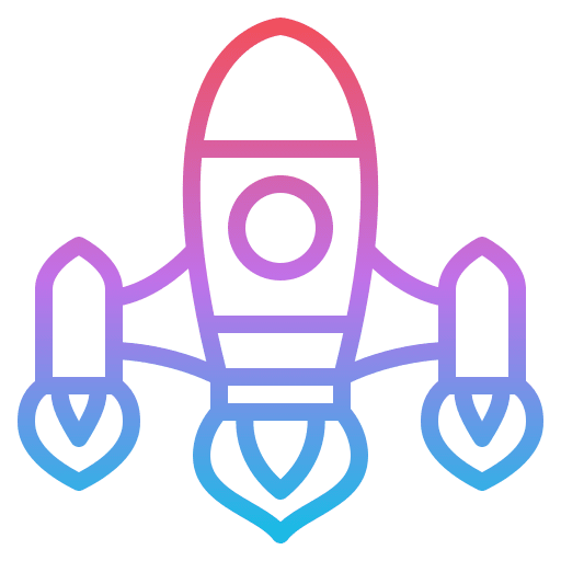 Rocket transportation startup spaceship icon Rocket transportation startup spaceship icon