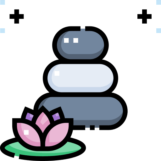 Hot stones wellness nature spa icon