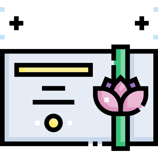 Certificate diploma wellness certificate icon