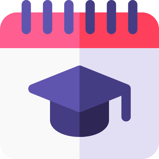 Semester calendar university graduation icon