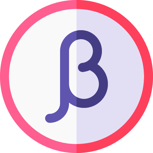 Beta language education shapes and symbols icon