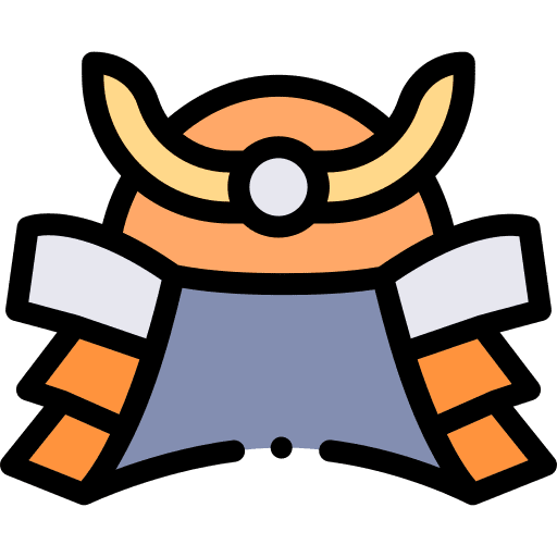 Samurai warrior helmet defense icon