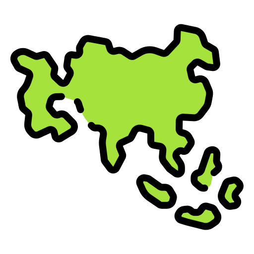Asia maps and location asia geography icon