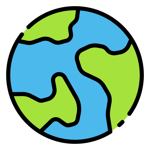 Earth globe geography terra world map icon