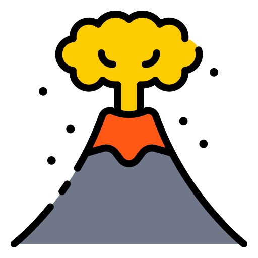 Volcano explosion landscape volcano icon Volcano explosion landscape volcano icon