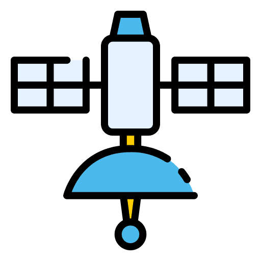 Satellite technology connection satellite icon Satellite technology connection satellite icon