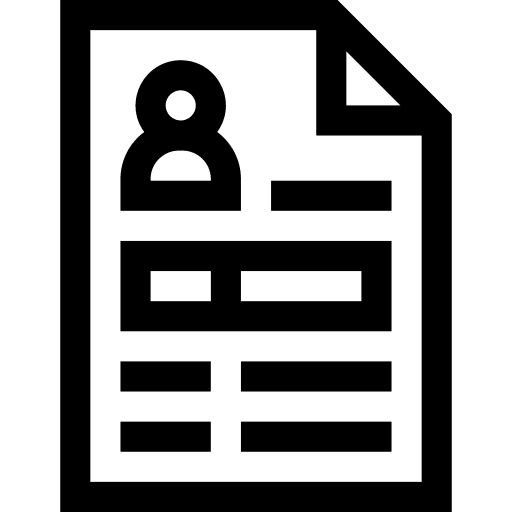 Contact application curriculum cv icon