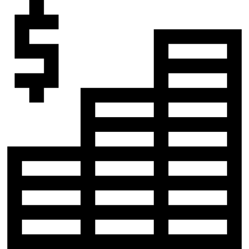 Revenue cost analysis stats icon