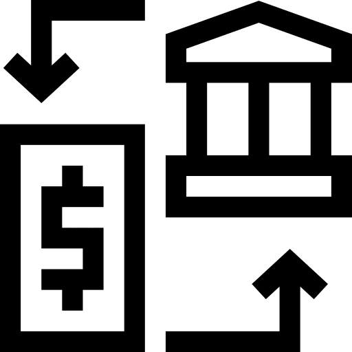 Transaction banking cash dollar icon