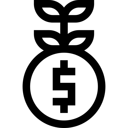 Growth business money currency icon