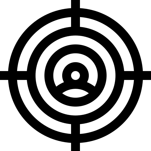 Target audience marketing crosshair human resources icon