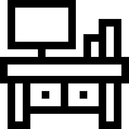 Workspace table book computer icon