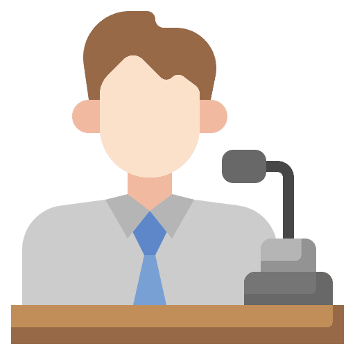 Speech representative conference podium icon