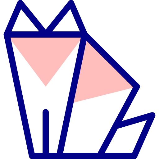Origami art fox art and design icon Origami art fox art and design icon