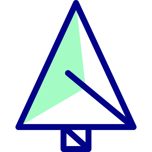 Origami tree paper craft icon