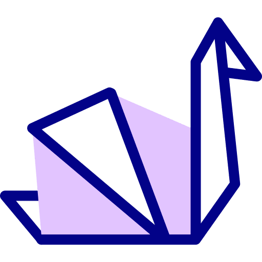Origami animal swan craft icon Origami animal swan craft icon