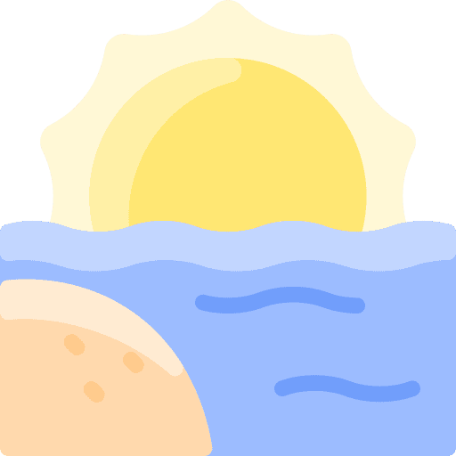 Beach sunset sea sunrise holidays icon Beach sunset sea sunrise holidays icon