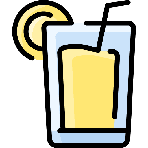 Lemonade drink straw lemon slice icon