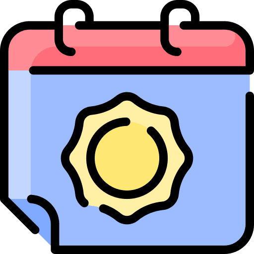Calendar sun time and date weather icon Calendar sun time and date weather icon