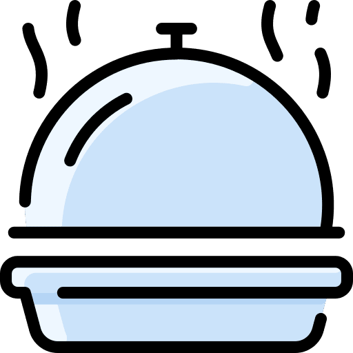 Food tray cover meal dinner icon