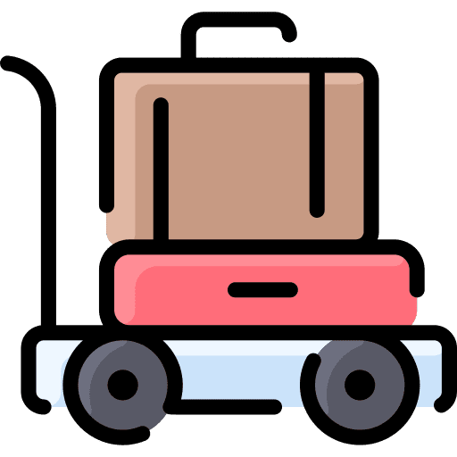 Luggage cart baggage moving suitcase icon Luggage cart baggage moving suitcase icon