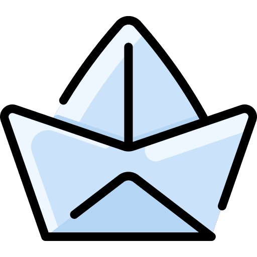 Paper boat fold kid and baby art and design icon Paper boat fold kid and baby art and design icon