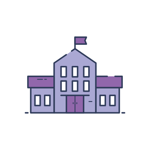 Campus school building education icon