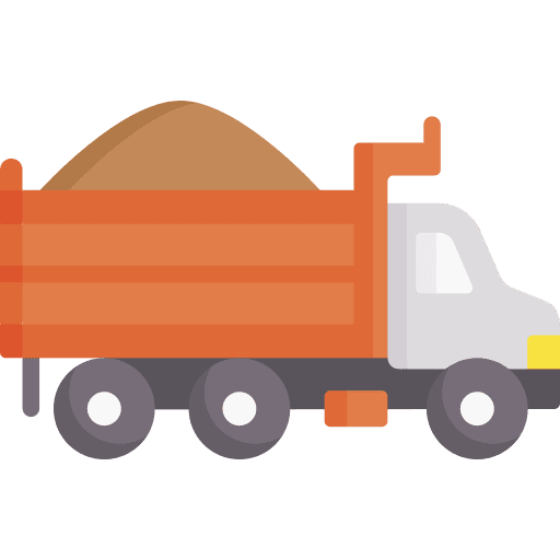 Dump truck dumper construction and tools heavy vehicle icon