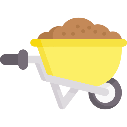 Wheelbarrow sand equipment construction and tools icon
