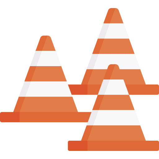 Cone signaling post construction and tools icon Cone signaling post construction and tools icon