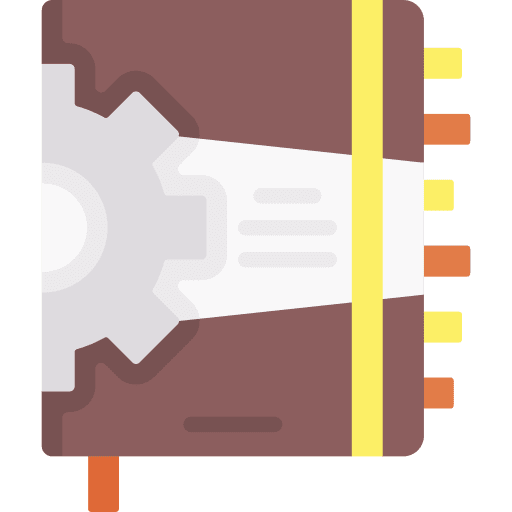 Notebook education gear book icon Notebook education gear book icon