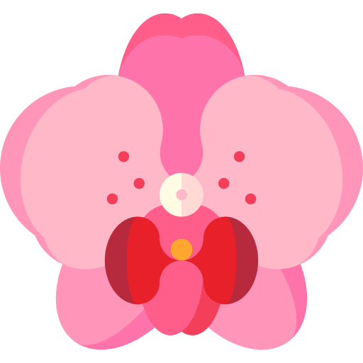 Orchid flower gardening botanical icon