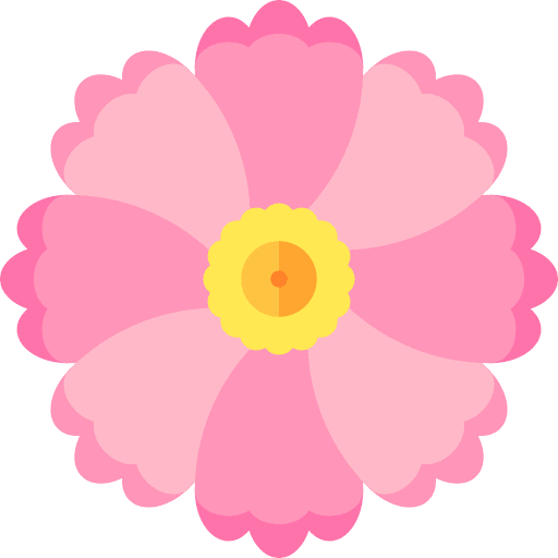 Pink cosmos flower nature farming and gardening icon