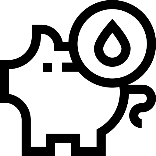 Save water drop ecology and environment piggy bank icon