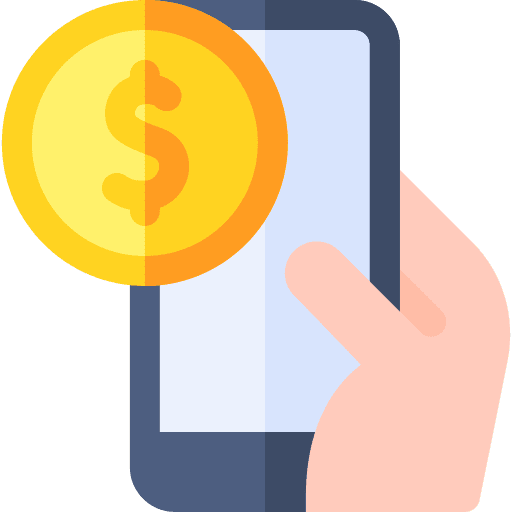 Donation money mobile donate icon