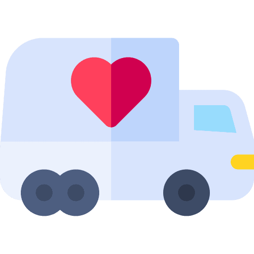 Delivery charity romantic shipping and delivery icon