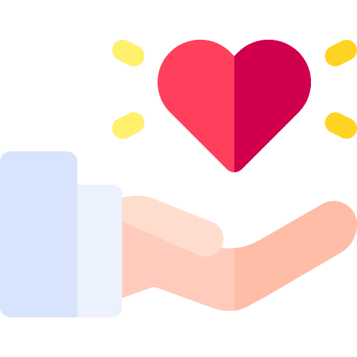 Heart solidarity hand gesture donation icon