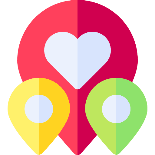 Placeholder location heart maps and location icon