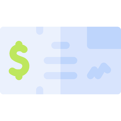 Cheque business and finance money pen icon