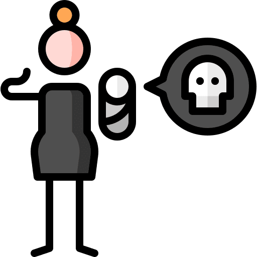 Death sids woman skull icon