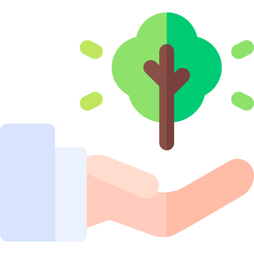 Tree hand ecology and environment tree icon