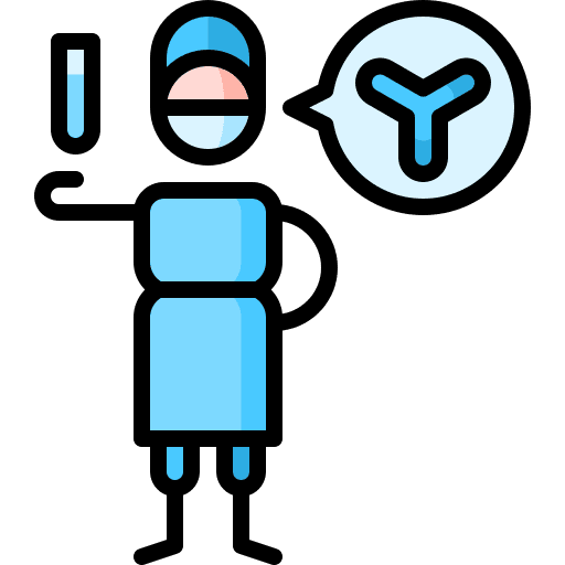 Antibodies virus test tube immune system icon Antibodies virus test tube immune system icon