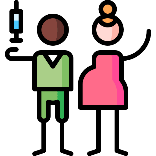 Pregnant vaccination people hospital icon Pregnant vaccination people hospital icon
