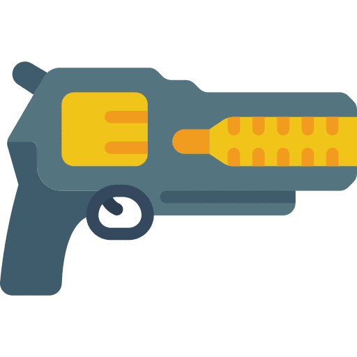 Revolver futuristic pistol science fiction icon